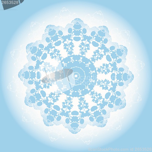 Image of abstract blue lace doily