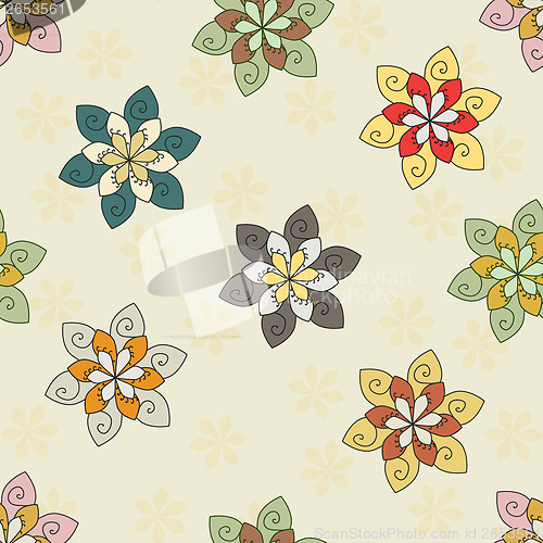 Image of seamless background of ethnic flower