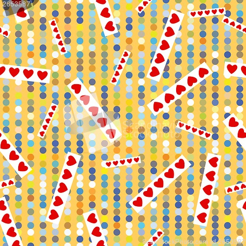 Image of texture with circles, dots, and hearts