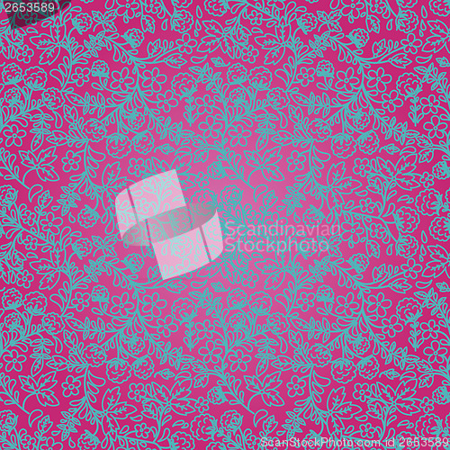 Image of bright pink background with a floral ornament