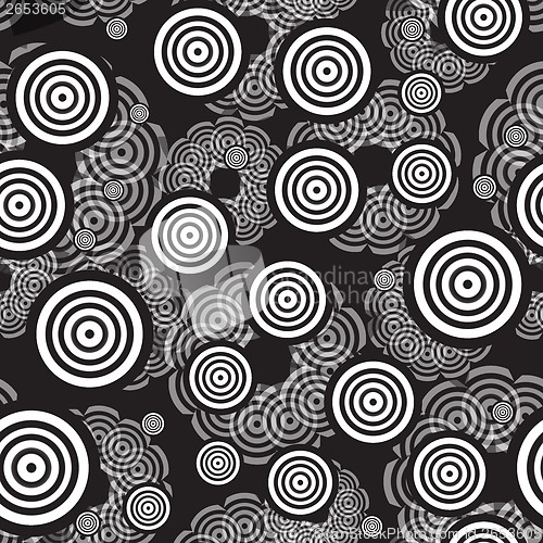 Image of circle black and white monochrome pattern