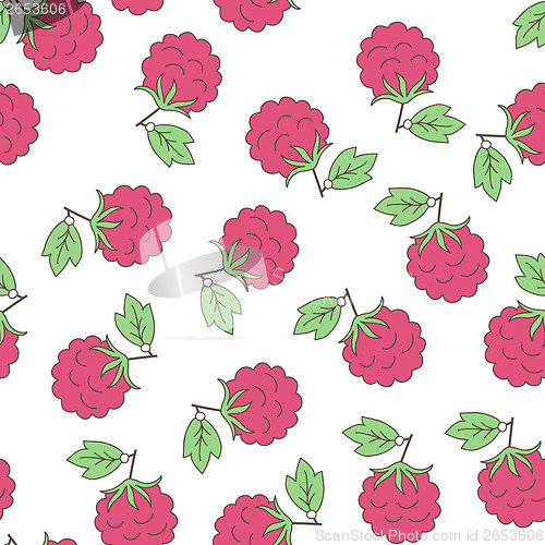 Image of Seamless background with berries raspberry