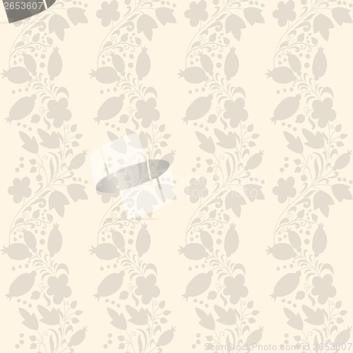 Image of Seamless ornament floral beige neutral background