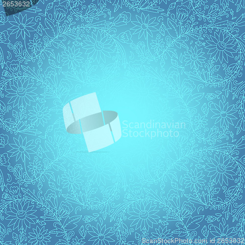 Image of floral circuit ornament, blue background