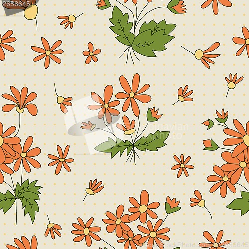 Image of Seamless texture with pictures of flowers