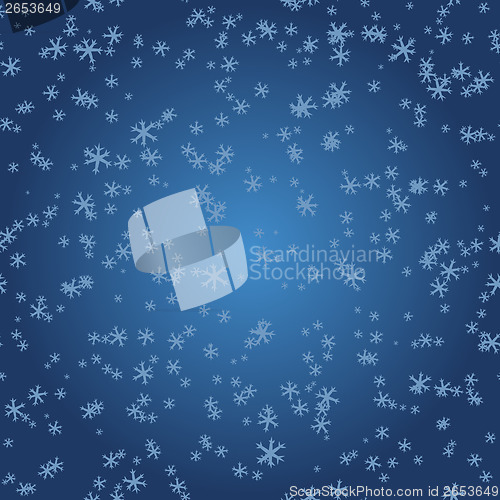 Image of Snowflakes on blue gradient