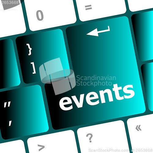 Image of events button on the keyboard - holiday concept