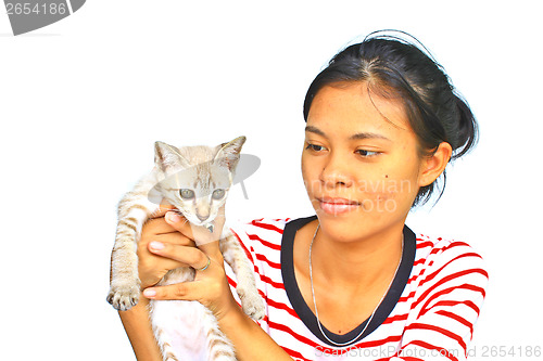 Image of Young Girl with kitty 