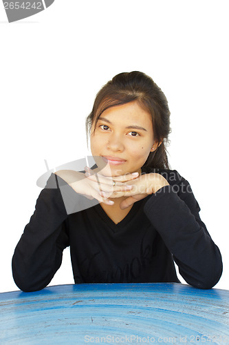 Image of Happy smiling girl of Asian at leisure 