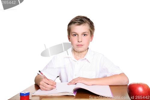 Image of School pupil at desk