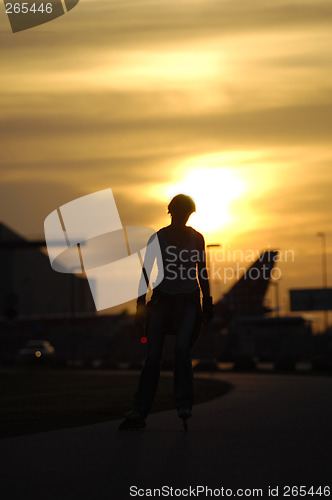 Image of Woman on roller blades