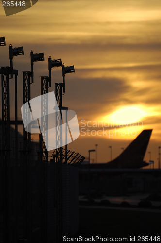 Image of Sunset and airport