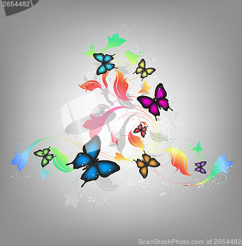 Image of Background With Butterflies