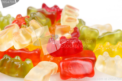 Image of Gummy bears, Colorful jelly bear candies set