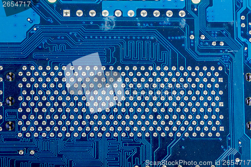 Image of Close up of computer circuit motherboard