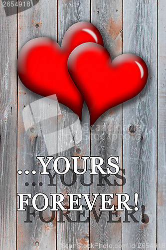 Image of beloved hearts with inspiration Yours forever