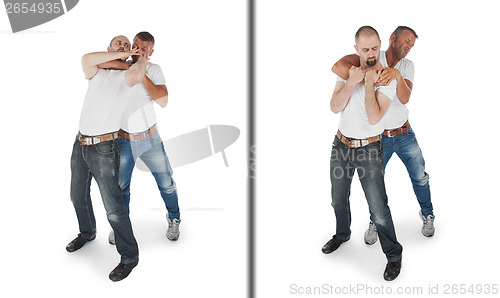 Image of Man defending against a headlock