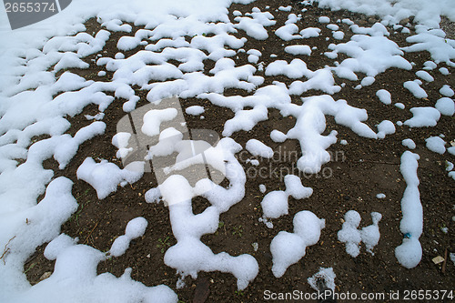 Image of Melting snow is showing land