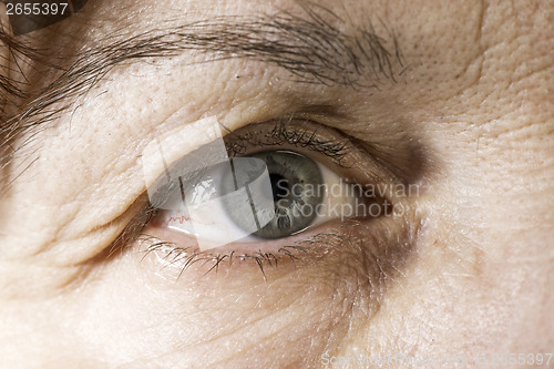 Image of Close up old women eye