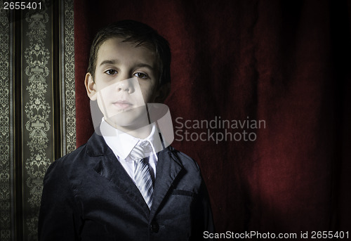 Image of Boy in vintage suit
