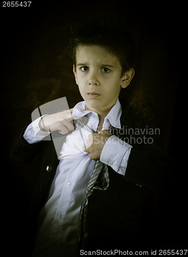 Image of Boy in vintage suit