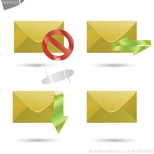 Image of Set of icons four envelopes