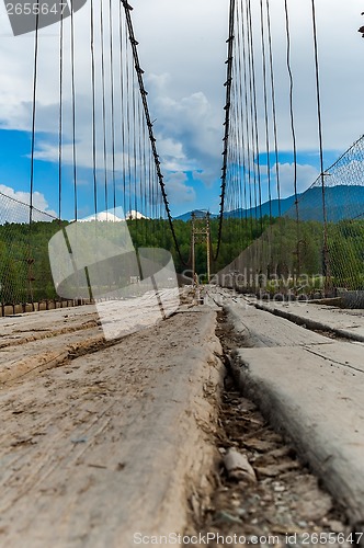 Image of Old suspension bridge above Katun