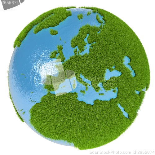 Image of Europe on green planet