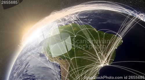 Image of Network over South America