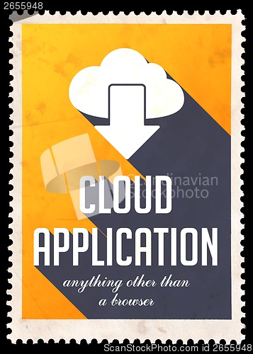 Image of Cloud Application on Yellow in Flat Design.