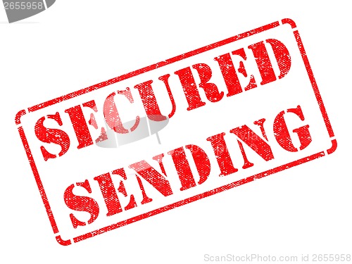 Image of Secured Sending -  Red Rubber Stamp.