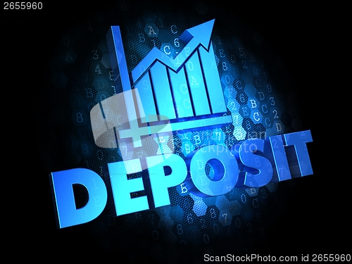 Image of Deposit Concept on Dark Digital Background.