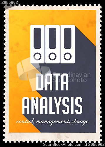 Image of Data Analysis on Yellow in Flat Design.