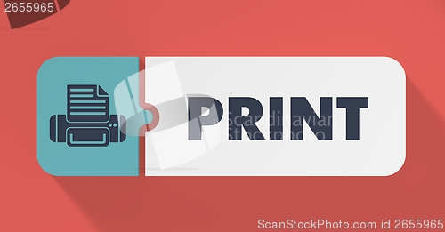 Image of Print Concept in Flat Design.