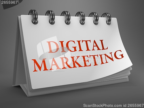 Image of Digital Marketing Concept on Desktop Calendar.