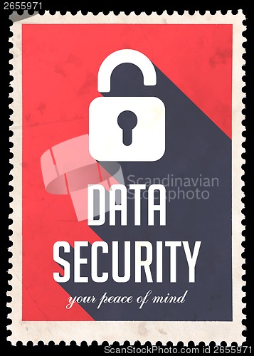 Image of Data Security on Red in Flat Design.