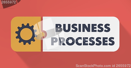 Image of Business Processes Concept in Flat Design.
