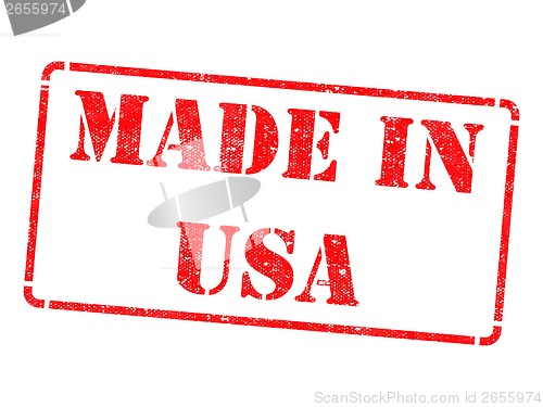 Image of Made in USA - Red Rubber Stamp.
