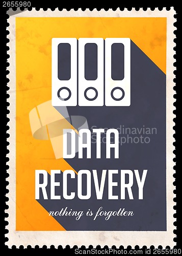 Image of Data Recovery on Yellow in Flat Design.