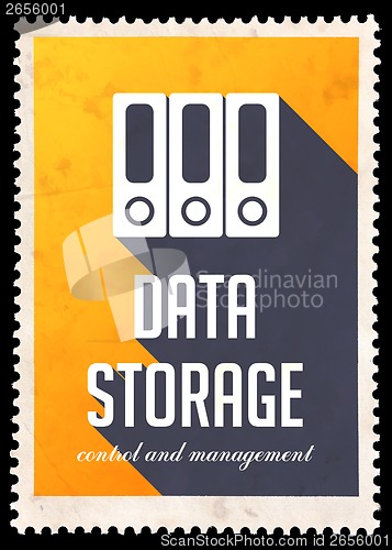 Image of Data Storage on Yellow in Flat Design.
