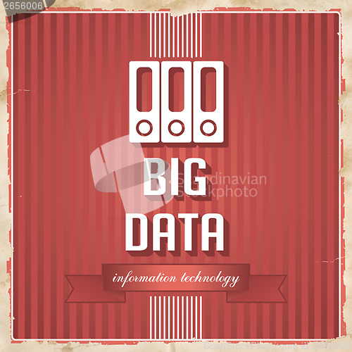 Image of Big Data Concept on Red in Flat Design.