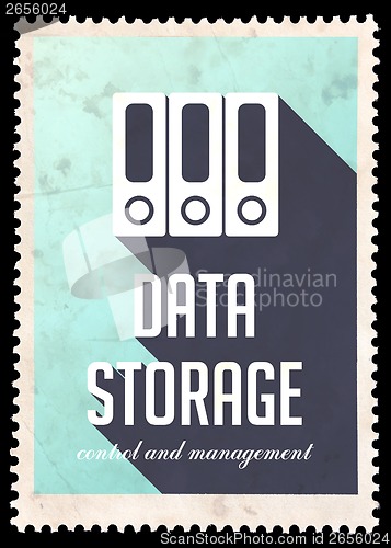 Image of Data Storage on Light Blue in Flat Design.