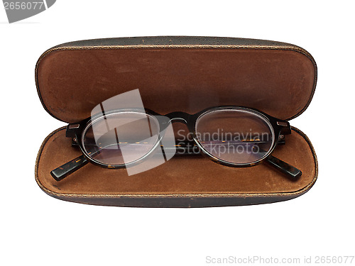 Image of vintage glasses in case