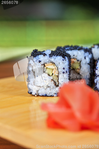 Image of tobico sushi rolls