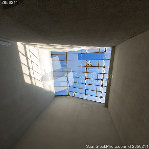 Image of Broken Glass Sunroof in Old House