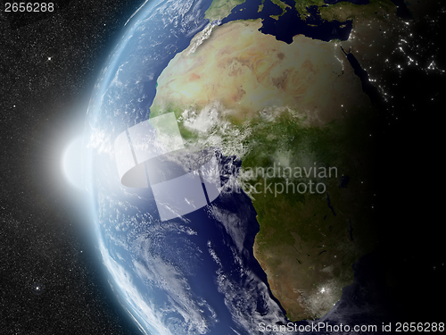Image of Sun over Africa