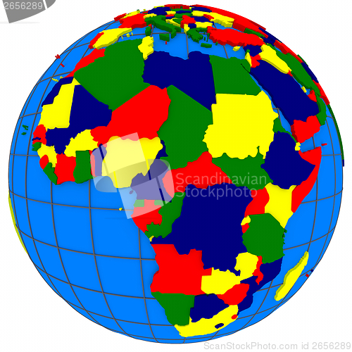 Image of Africa countries on globe