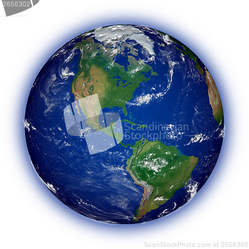 Image of North America on planet Earth