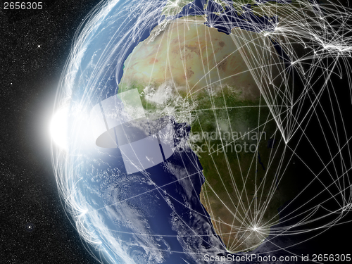 Image of Network over Africa