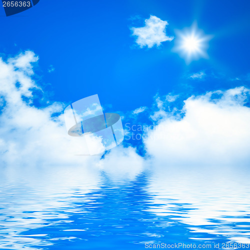 Image of blue sky ocean
